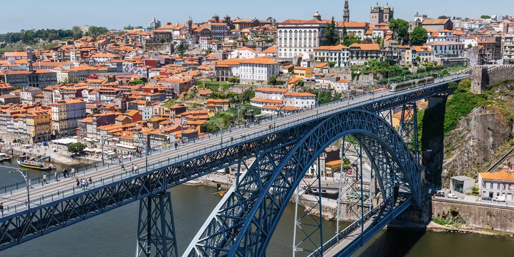 Porto cityscape with the Dom Luis I Bridge, Porto, Portugal