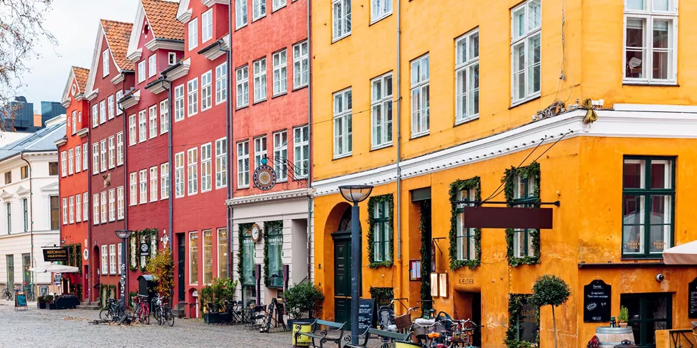 Historic Houses In The Old Town Of Copenhagen, Denmark