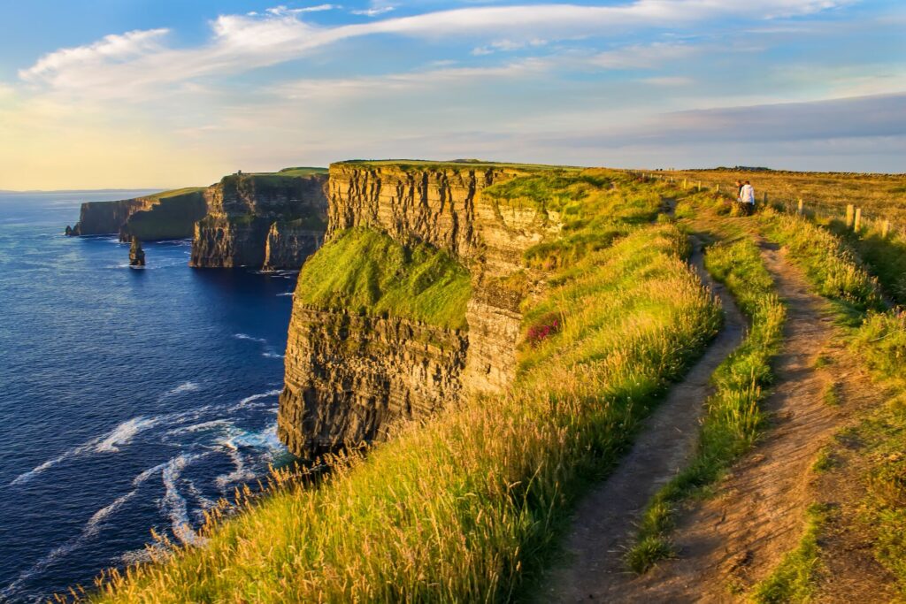 View of the Cliffs of Moher on a Sunny, Clear Day