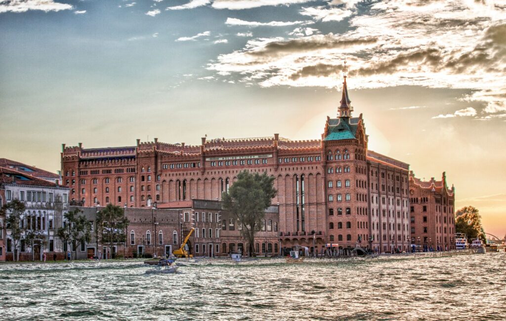 Hotel Molino Stucky from the canal Venice