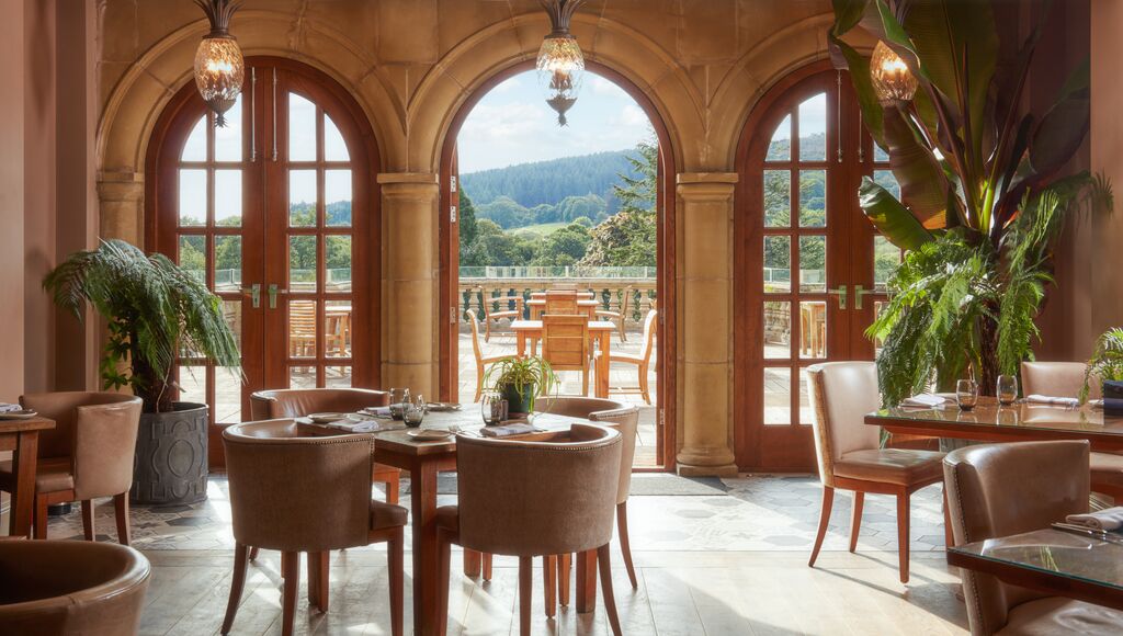 Bovey Castle dining room, Devon, England 