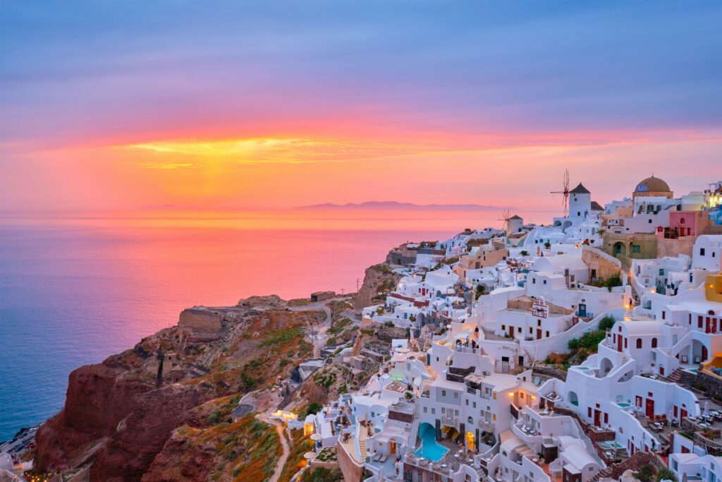 santorini sunset view