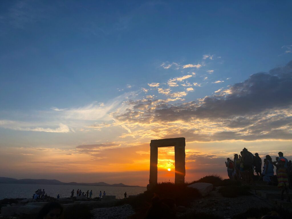 naxos temple of apollo at sunset