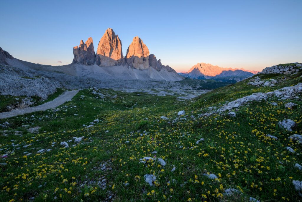 Dolomites mountains on a summer morning.