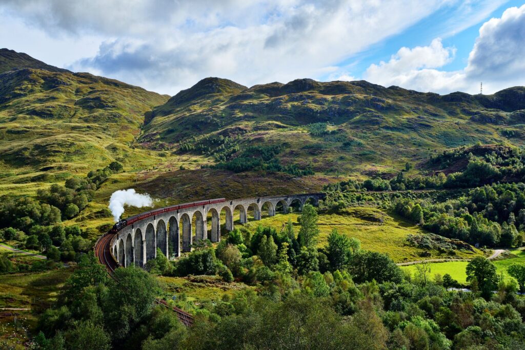 Jacobite steam train viaduct scotland