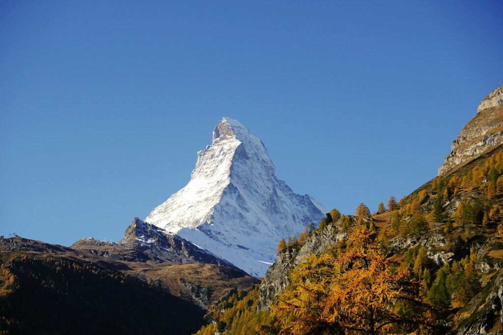 Image of the Matterhorn against a blue sky