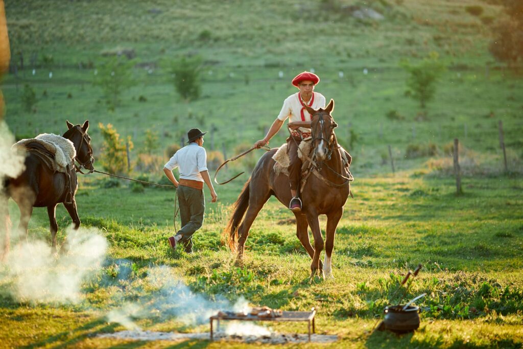 Cowboys on horses in Argentina