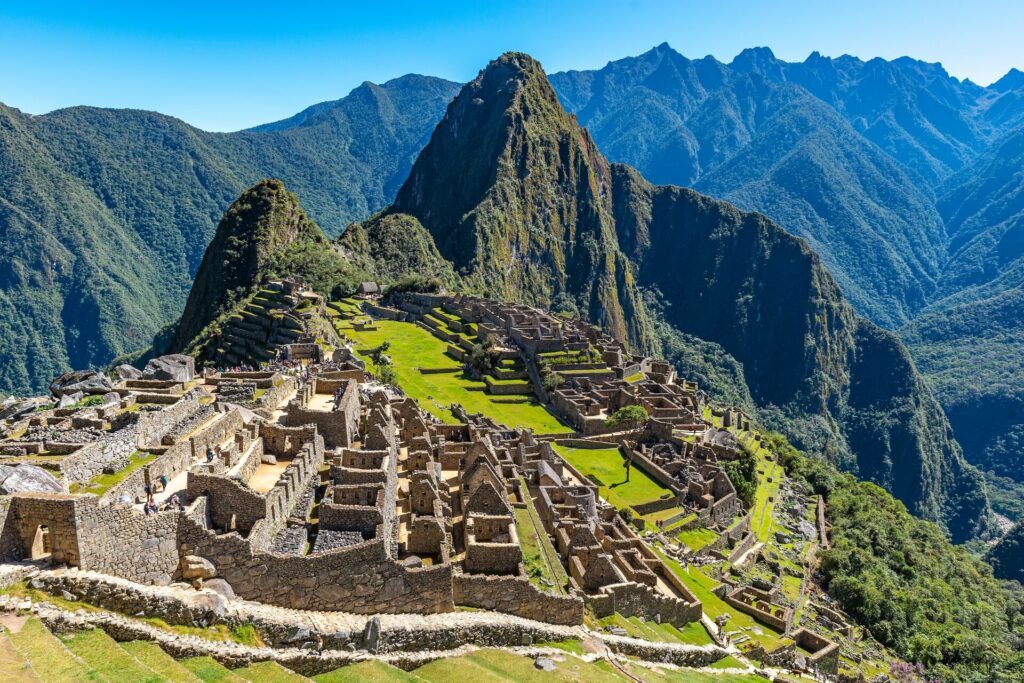 Machu Picchu, the ancient Incan city in the sky, in Peru