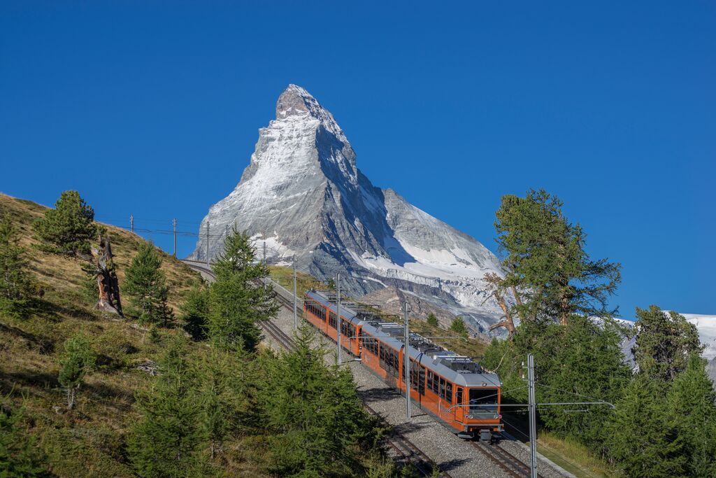 Matterhorn with red train