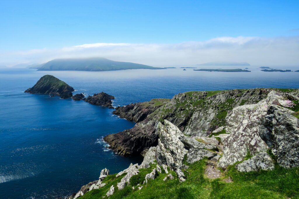 Dunmore Head, Dingle Peninsula, County Kerry. The Blasket Islands are in the background.