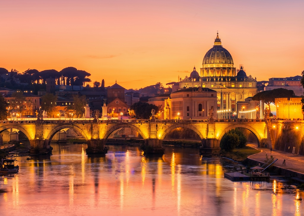 vatican city at dusk