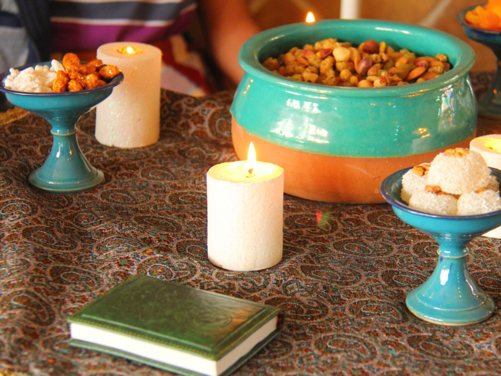 Table set for Shab-e Yalda celebrations