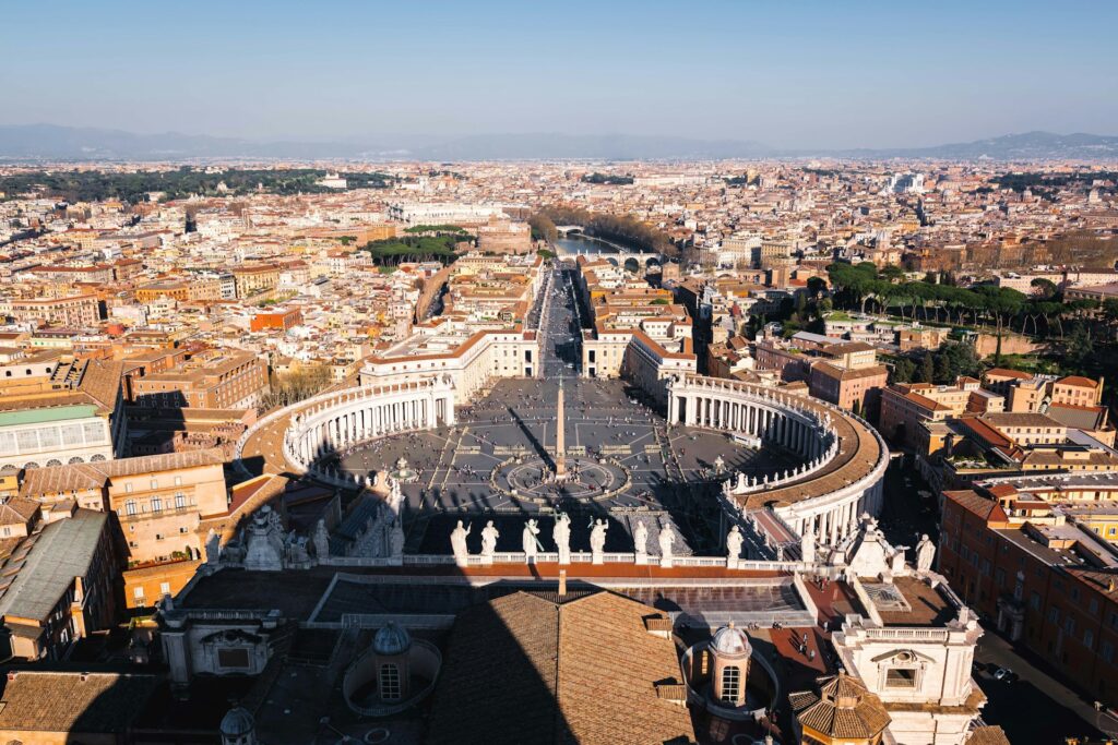 Aerial view of Vatican City Rome