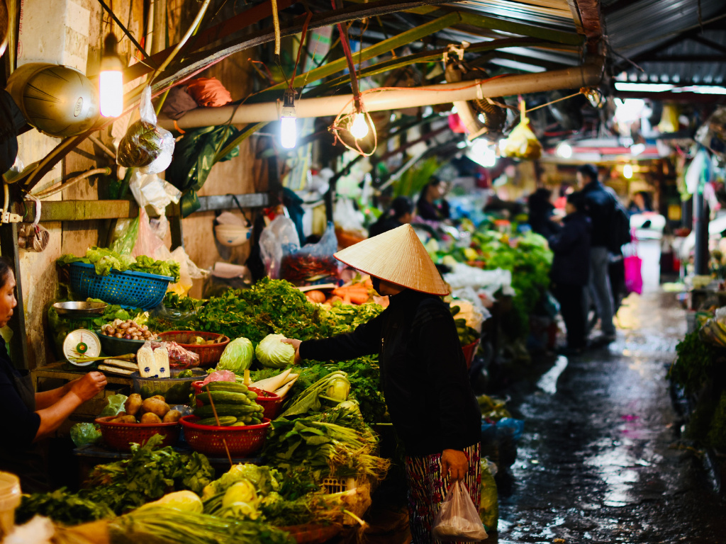 woman at food market