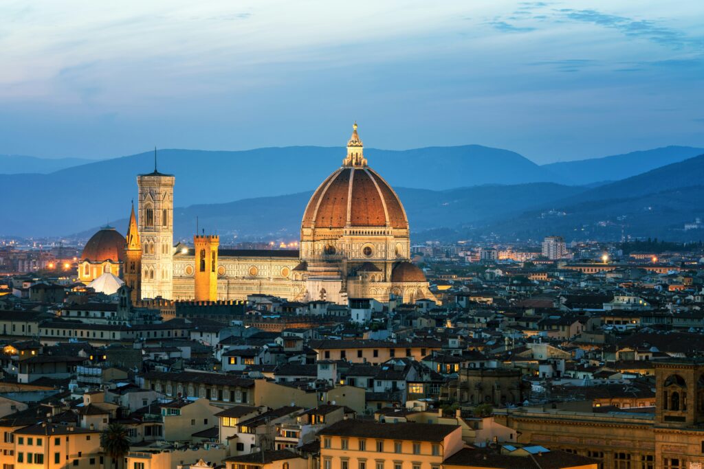 skyline view of Cathedral of Santa Maria del Fiore 