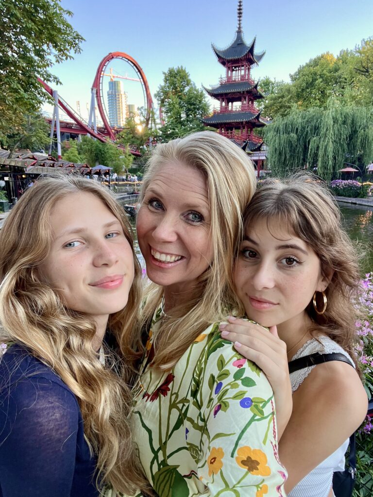 Travel Director Margot with her two daughters at Trivoli Gardens in Copenhagen.