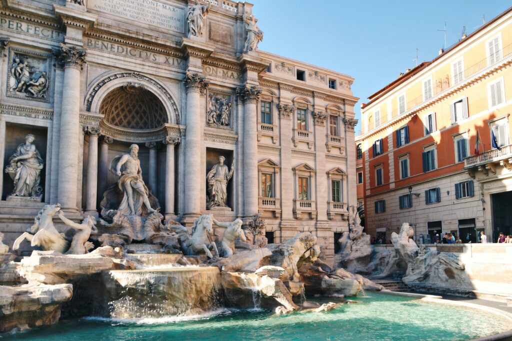 view of the Trevi Fountain in Rome