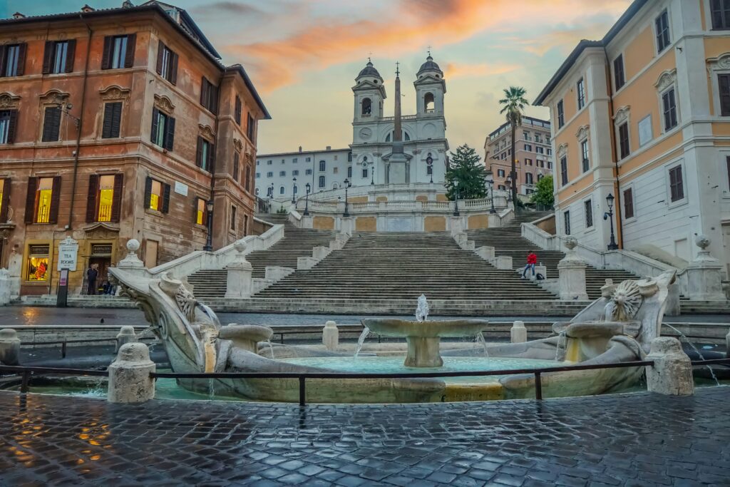 Rome Spanish Steps at sunrise  