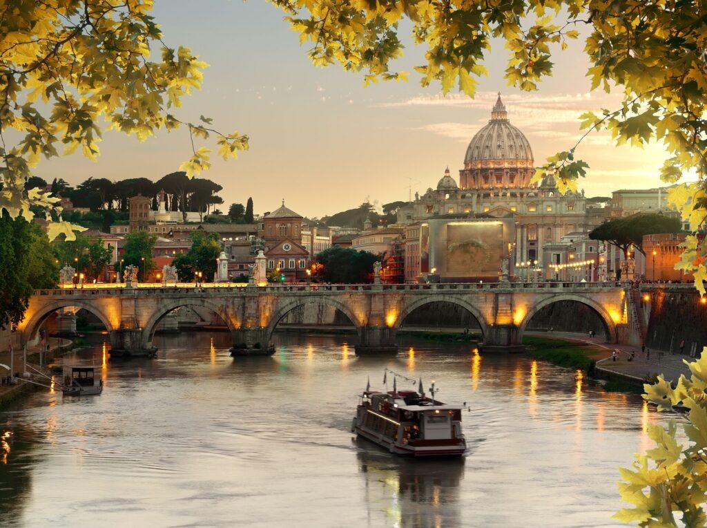 Rome river and boat