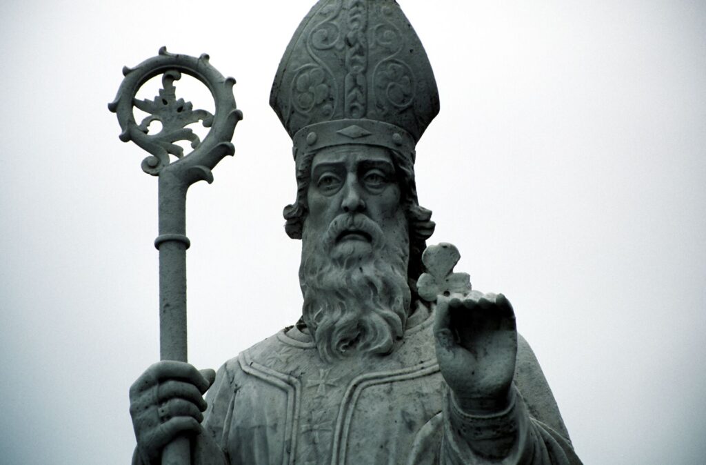 A statue of St Patrick, Patron Saint of Ireland