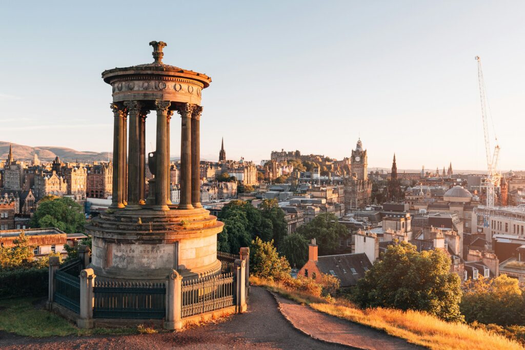 City skyline view of Edinburgh